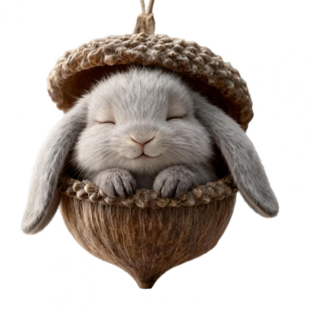 2D Acrylic Forest Animal Acorn Ornaments Pine Cone Animal Christmas Tree Pendant Cozy Forest Christmas Ornament for Home Decor