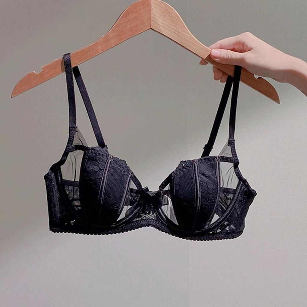 Large breasts show small underwear, women's summer thin styles, women's sexy lace bra, anti-sagging bra shows small breasts