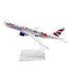 Масштаб 1/400 Модель самолета B777 16 см British Plum Blossom 777 Airways Металлическая модель самолета Литье под давлением Самолетная игрушка для мальчиков