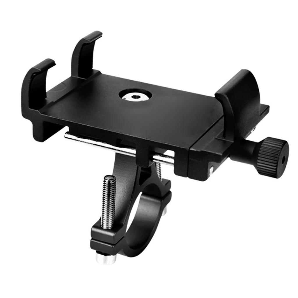 Black Cycling Phone Holder Aluminum Alloy Handlebar Clamp Phone Mount for Motorcycle Mountain