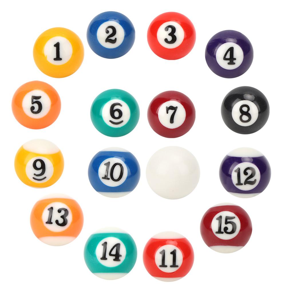 16PCS Eco‑friendly Resin Mini 2.5CM Children Billiard Ball Toy Pool Table Accesssory