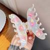 Elegant Snowflake Shark Clip Contrast Color Acrylic Hair Claw Iridescent Hair Claw  Girls