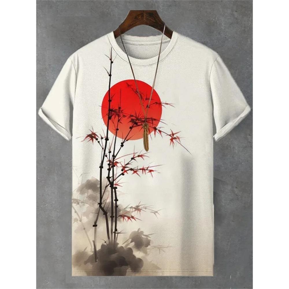 Японские футболки с графикой укиё-э для мужчин, модные трендовые летние футболки с коротким рукавом и 3D-принтом, крутая уличная одежда, топы в стиле Харадзюку