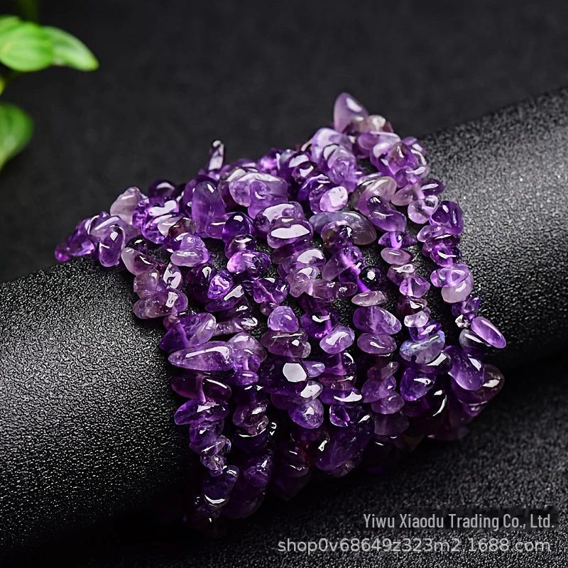 Браслет из аметистового щебня 5-8 мм, браслет из натурального кристалла, горячая трансграничная распродажа
