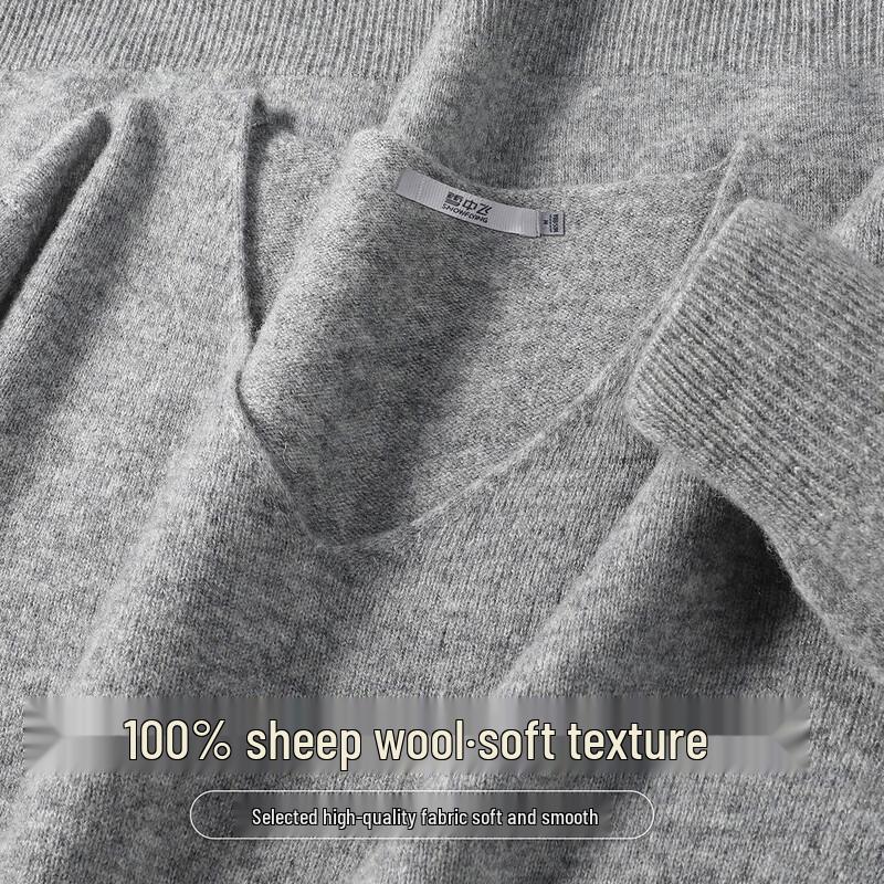 SNOWFLYING Женский базовый трикотажный свитер с V-образным вырезом из 100% мериносовой шерсти