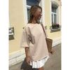New Solid Color T-shirt Top European and American New Fashion Casual Loose Short sleeve Cotton T-shirt Top