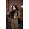 Thickened Corduroy Set with Velvet for Women, Large Size, Casual, Slim and Casual Two Piece Set
