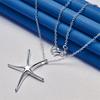Изысканное ожерелье-подвеска в виде морской звезды из стерлингового серебра 925 пробы, 16-30 дюймов, для женских модных украшений, подарков, свадебных аксессуаров