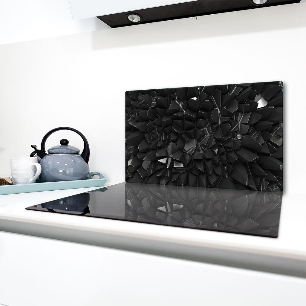GLASS PROTECTIVE PLATE FOR STOVE 90x52 BLACK