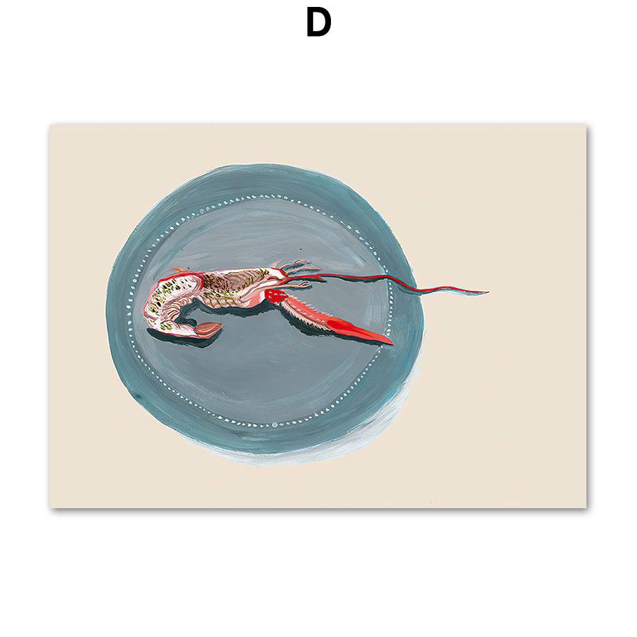 Синяя полосатая девушка читает книгу, ваза с лобстером, настенная живопись на холсте, плакаты на скандинавскую тему и принты, настенные панно для декора гостиной