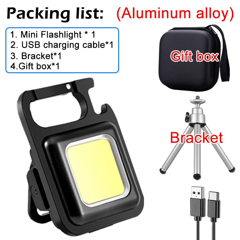 COB фонарик мини переносной брелок лампа 4 освещения EDC фонарик уличный водонепроницаемый аварийный кемпинг рыбалка рабочие фары