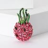 Fashion Creative Diamond Dragon Fruit Brooch Fresh And Cute Women'S Clothing Corsage Jewelry Fruit Pin
