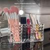 Набор из 3 прозрачных акриловых органайзеров для косметических кистей, настольный органайзер с 3 отделениями, коробка для хранения косметики