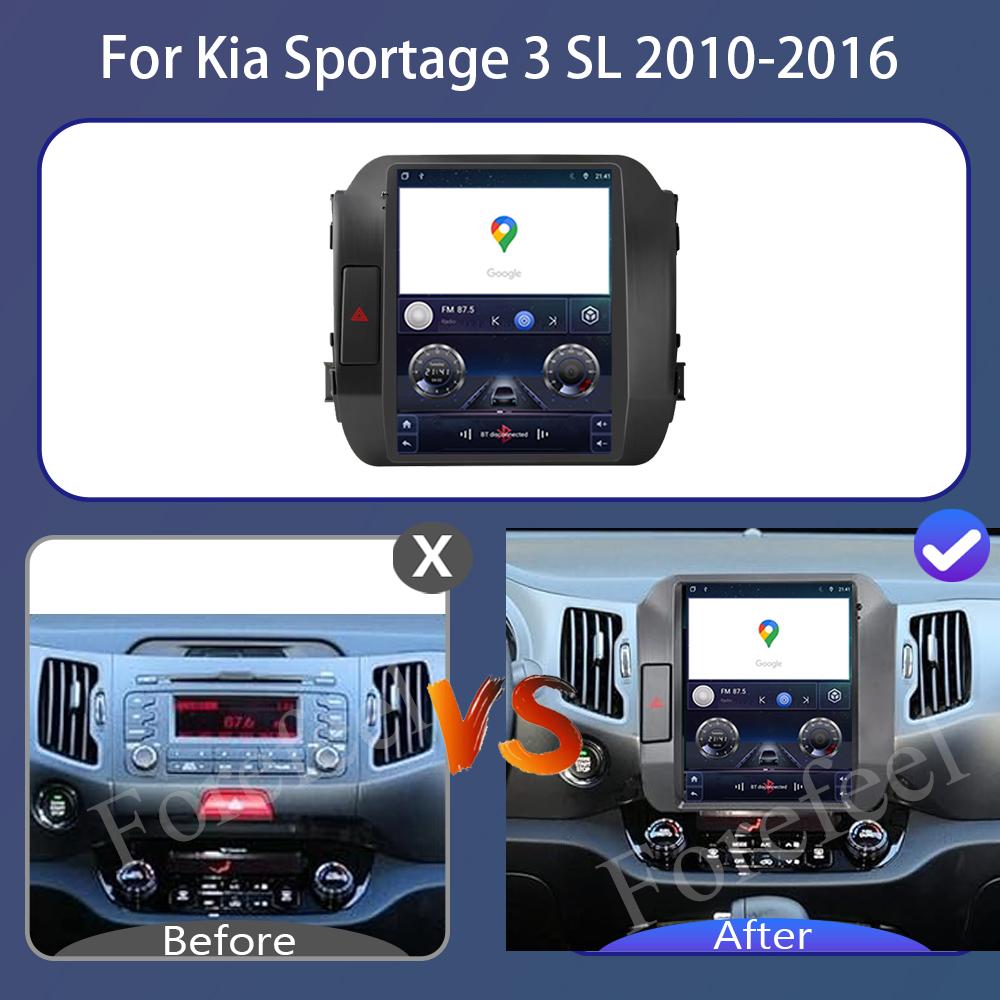 Автомагнитола Android 14 для Kia Sportage 3 SL 2010-2016 9,7 дюйма 4G Беспроводной CarPlay Мультимедийный плеер GPS Android Auto 2 din