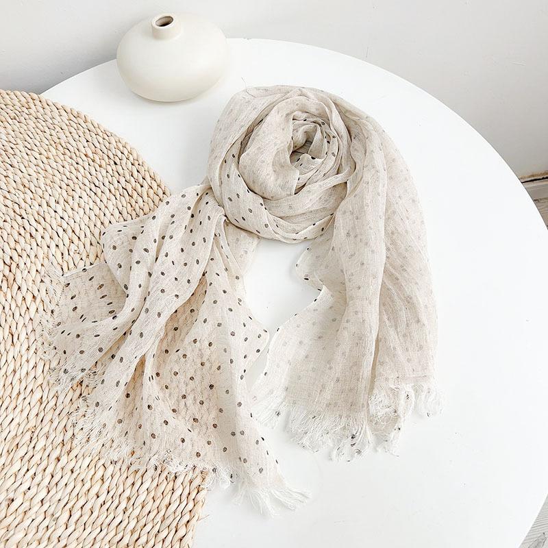 Retro Vacational Scarf Women's Spring And Summer Breathable Linen Beach Sunscreen Scarves