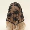 Elegant European & American Bridal Lace Triangle Scarf: Black & White Veil Mantilla for Women
