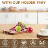 Multifunctional Wooden Appetizer Board with Wine Glass Holder Portable Wooden Tray Appetizer Board