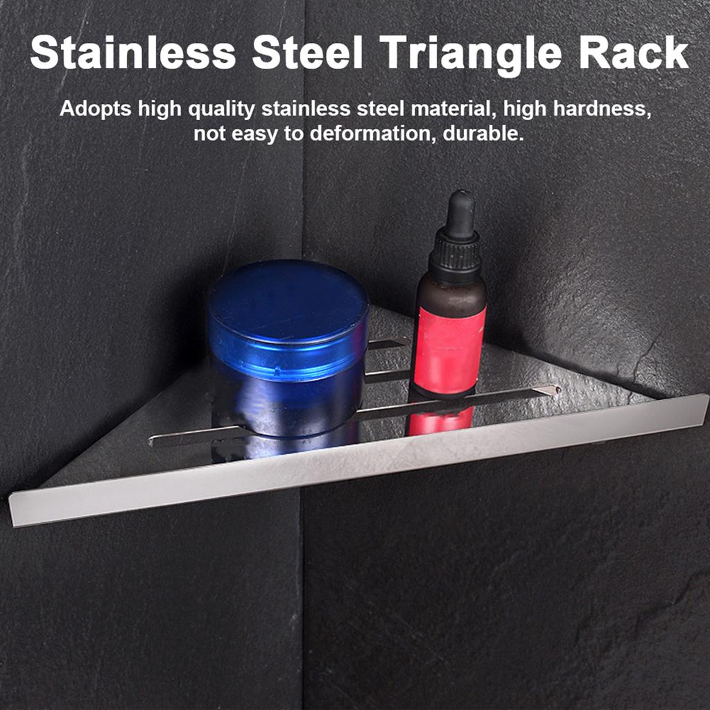 Stainless Steel Triangular Storage Shelf Shower Corner Shelf Rack Organizer for Home Bathroom