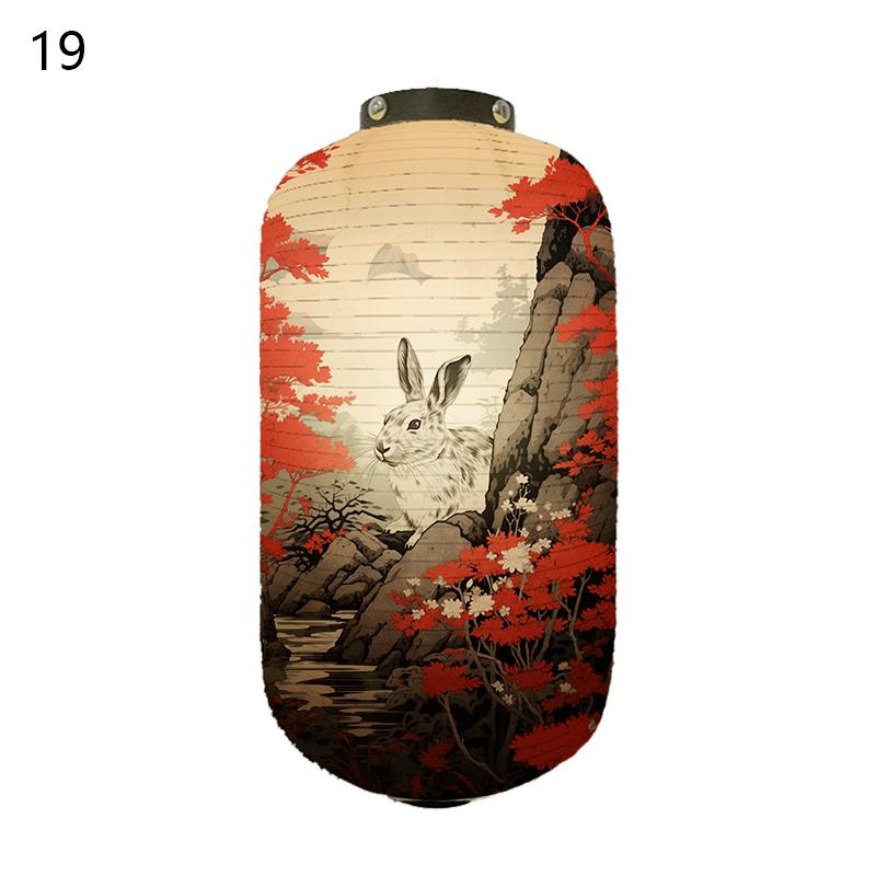 Японский традиционный бумажный фонарь в стиле укиё-э с изображением кролика, ресторан, кухня изакая, магазин суши, подвесной декор