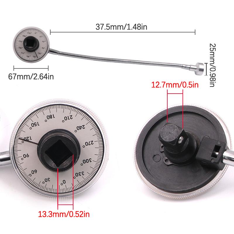 360 Degrees Torquemeter Calibrated In Degrees Torque Angle Gauge Torque Wrench Hand Tools Adjustable Torque Regular Scale