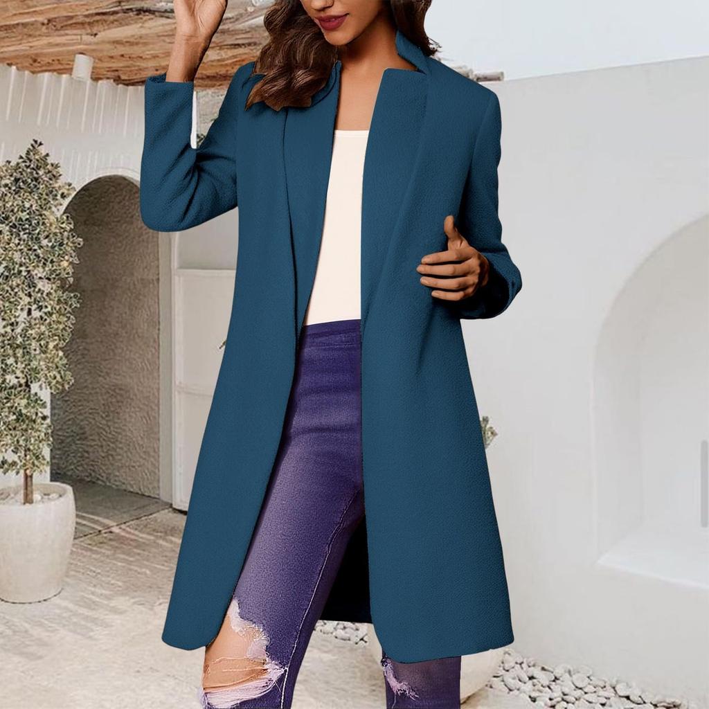 Модное женское пальто тренд больших размеров твидовый длинный пиджак костюм стильное и элегантное однотонное пальто