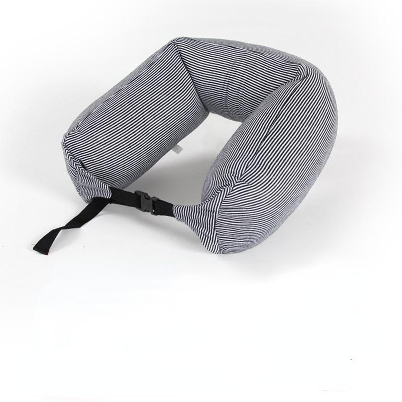 Liangpin Подушка для шеи Полосатая подушка с частицами Подушка для шеи автомобиля Подушка цилиндрической формы в японском стиле Дорожная подушка