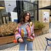 VAYLA Women Cardigan Sweater Colorful Striped Knitted Coats Long Sleeve Knitwear Jackets Fall Winter Casual Versatile Cardigan
