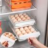 Ящик для хранения яиц, двухслойный, прозрачный, видимый, 32 сетки, большая вместимость, тип выдвижного ящика для пищевых продуктов, стабильное штабелируемое яйцо для кухонного холодильника