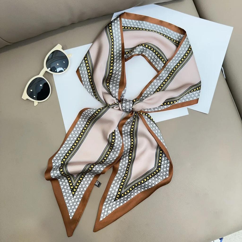 Luxury Design Zebra In Flowers Women Scarf Luxury Silk Scarf Fashion Hair Headband Foulard Skinny Bag Scarves Neckerchief Lady