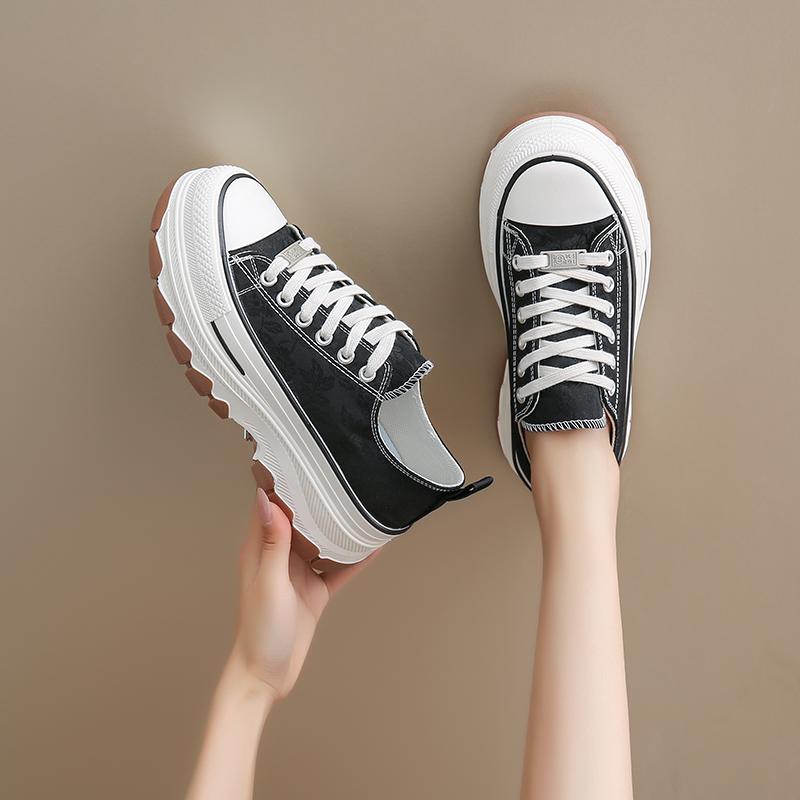 Модные классические парусиновые туфли CRLAYDK для женщин, низкие, повседневные, на платформе, кроссовки, женские, с принтом, модные, для увеличения роста, для ходьбы, теннисные