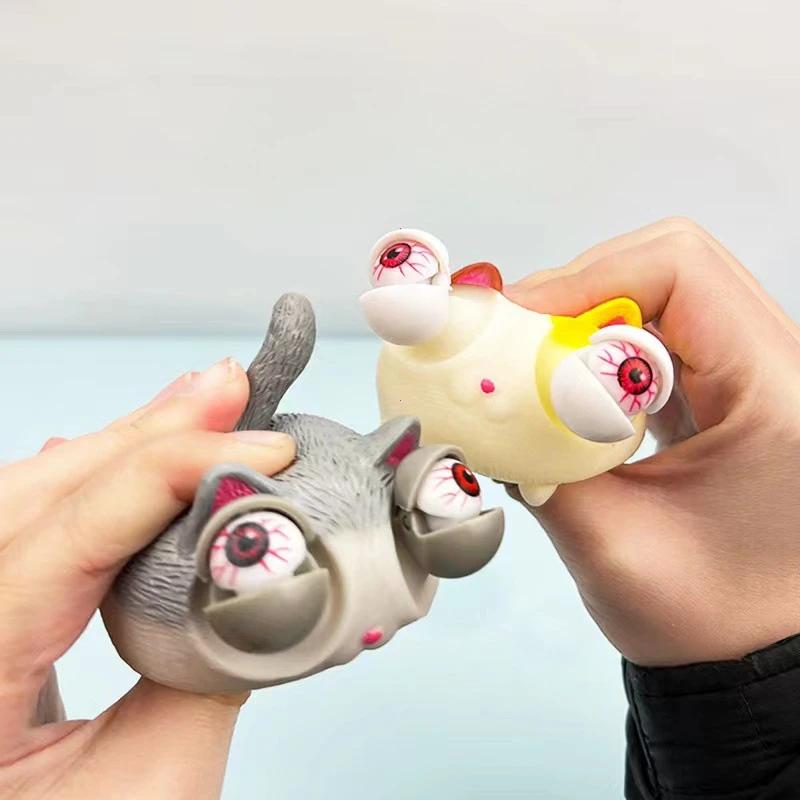 Креативные Игрушки-Антистресс для Взрослых и Детей в Виде Животных с Выскакивающими Глазами, Игрушки-Розыгрыши, Декомпрессионные Игрушки для Снятия Стресса