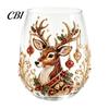Clear Borosilicate Glass Mug Creative Transparent Santa Claus Pattern Mug, 3D Embossed Christmas Aesthetic Tea Cups, Stylish Kitchen Glassware