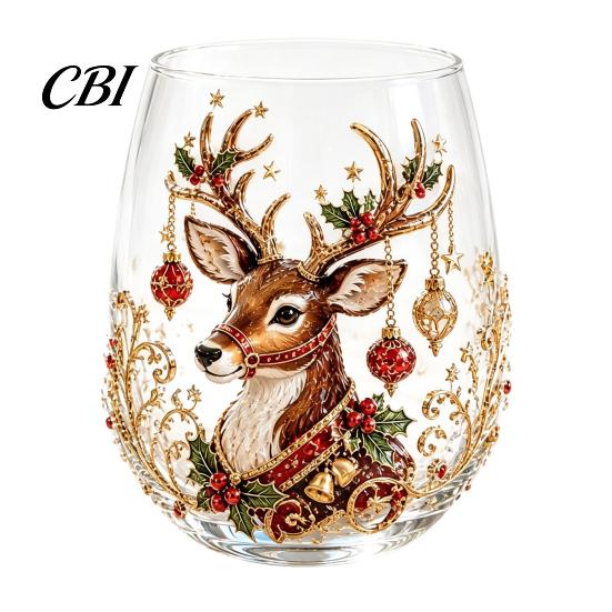 Clear Borosilicate Glass Mug Creative Transparent Santa Claus Pattern Mug, 3D Embossed Christmas Aesthetic Tea Cups, Stylish Kitchen Glassware