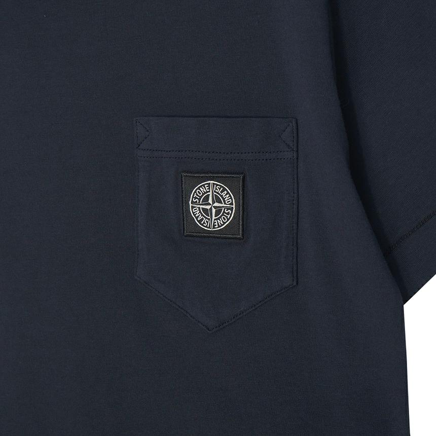 STONE ISLAND Футболка Значок Круглый вырез Короткий рукав Детские топы Темно-синий K1S1621000-04S0047-V0020