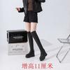Мода 11 см Микрофибра Кожа Платформа Танкетка Ботильоны до колена Женские Осенние На шнуровке Весенние Труба Скрытый каблук Выше обуви