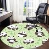 1pc Panda Bamboo Office Round Area Rug, Indoor Mat Suitable For Office, Under Office Chairs Bedroom Living Room Home Decor, Room Deco