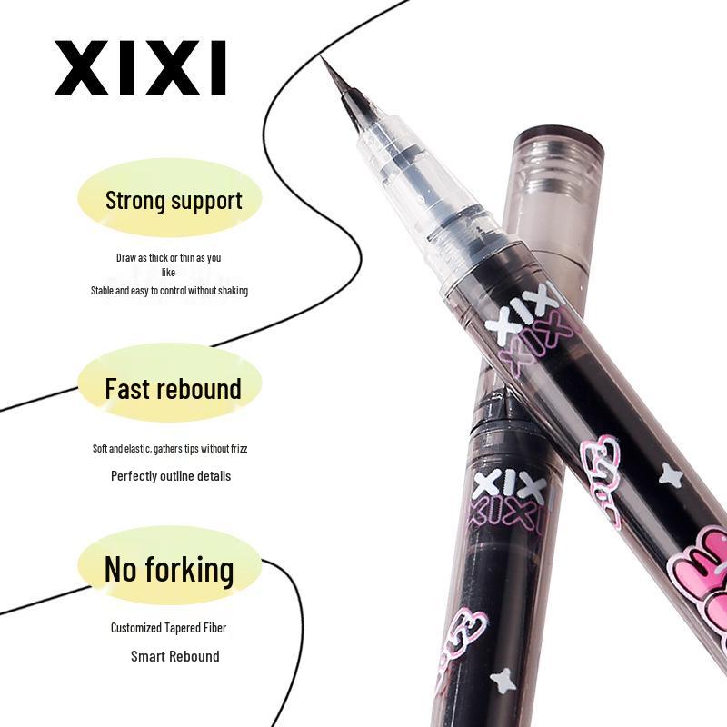 Светящаяся подводка для глаз Xixi Flower Rim Auto-Retractable Black Eyeliner - Мягкая, Легко наносится, Натуральный вид, Идеально подходит для студентов.