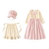 Kids Funny Grandma Floral Dress Cosplay Set, Creative Outfit for 100 Days of School Halloween Dress Up