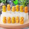 Cute 3D Monk Small Buddha Silicone Candle Mold Desktop Decoration Clay Candle Making Mould Crafts Decoration