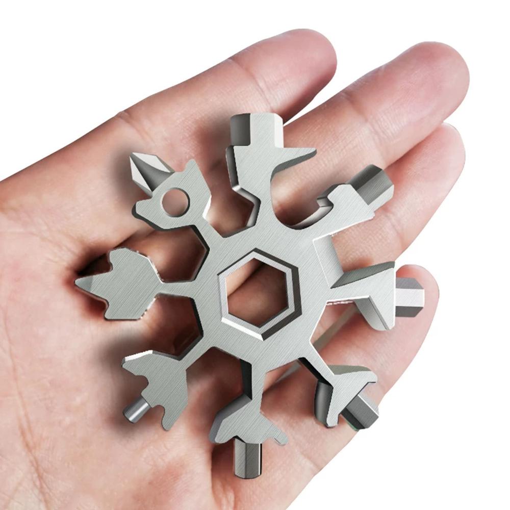 18-in-1 Stainless Snowflake Wrench Multi-Tool Popular Portable Steel Creative Outdoor Bicycle Repair Tool Open a Bottle