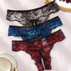 Transparent Lace Romantic Floral Thong Soft Seductive Crotchless Women's Underwear Sexy G-string Comfortable Female Lingerie