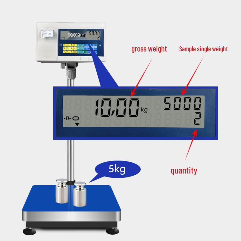 OUOETY Industrial Counting & Printing Electronic Platform Scale CN plug (adapter included)