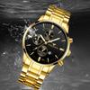 Мужские кварцевые часы из нержавеющей стали, спортивные ультратонкие светящиеся водонепроницаемые золотые простые часы с деловым календарем