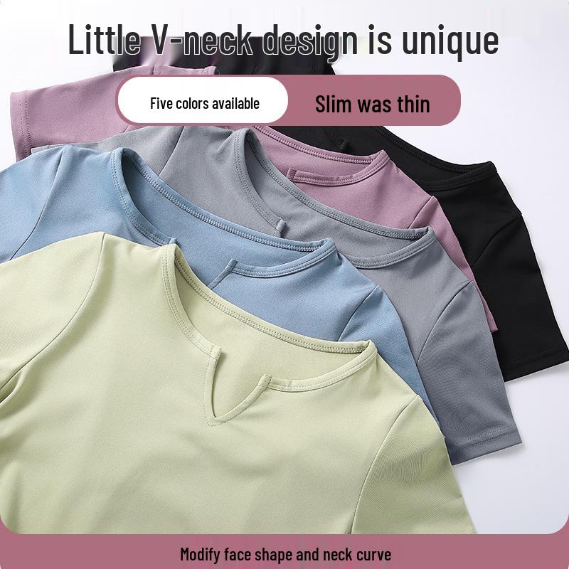 Women's Quick-Dry Slimming Yoga T-Shirt - Breathable Short Sleeve Running & Fitness Top