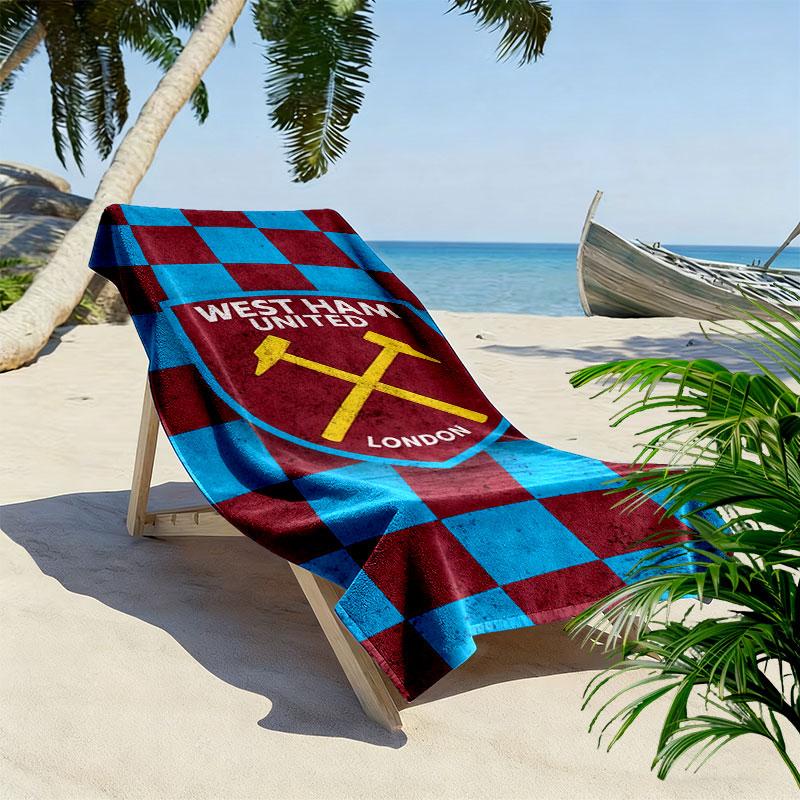 WHUFC logo Print Beach Towel, Large Soft Quick Dry Towel for Beach Camping Swimming
