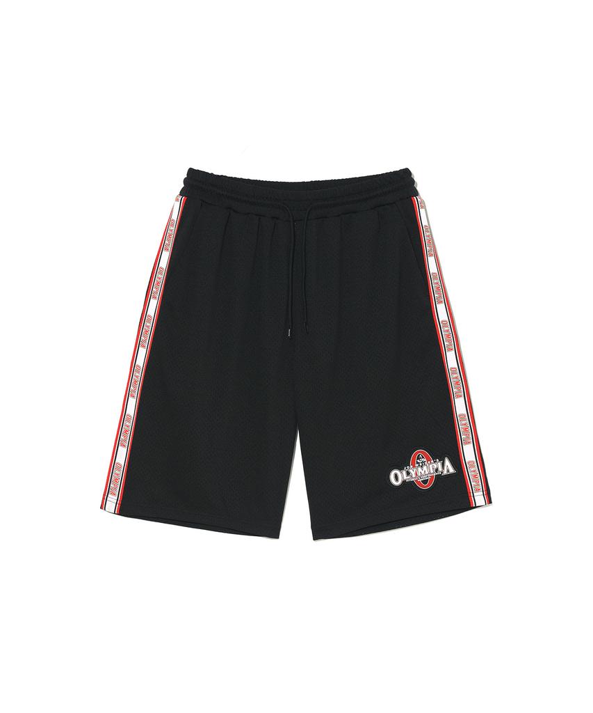 FREEDOM Olympia Lettering All Mesh Bermuda Shorts (Black)
