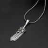 S925 Sterling Silver Jewelry Retro Thai Silver Takahashi Goro Simple Eagle Feather Men and Women Sweater Pendant