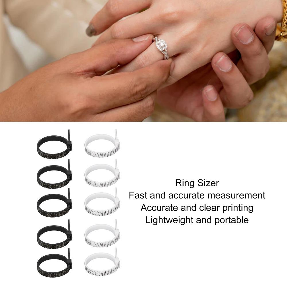 10pcs Reusable Design Finger Measuring Gauge Plastic Ring Measurement Tool For Men