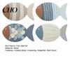 Seaside Wall Decoration 4 Pcs Coastal Wooden Fish Art Rustic Nautical Ocean Sculpture for Living Room Lake House Bathroom Entryway