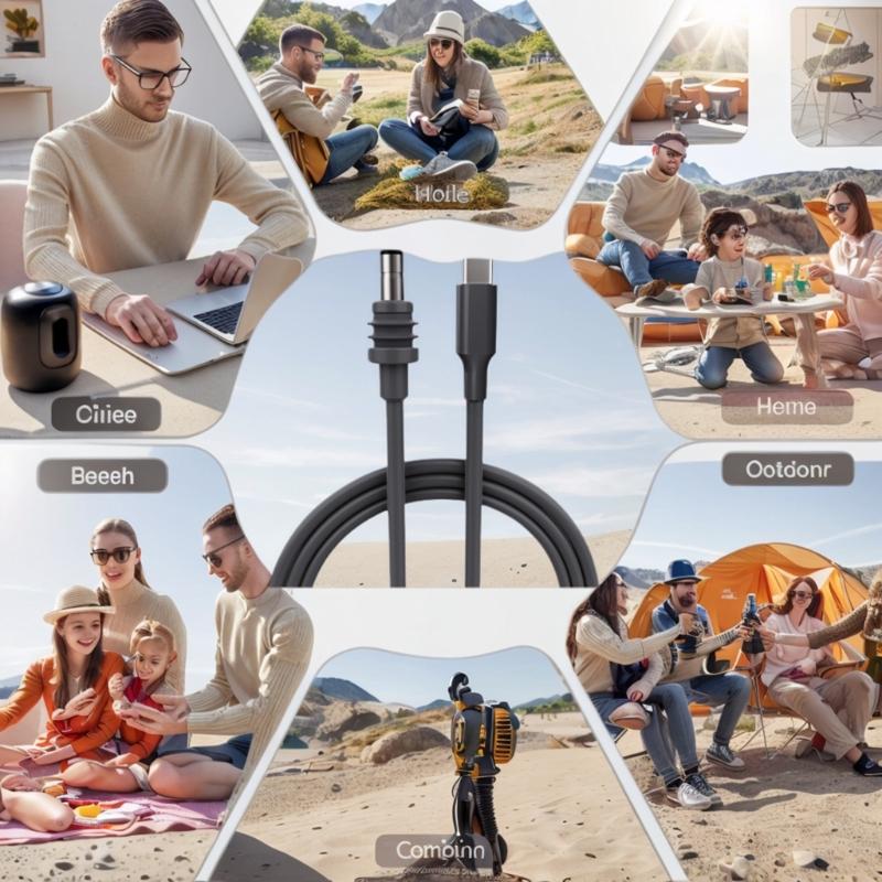 Шнур питания USB Type C на бочкообразный разъем для мини-водонепроницаемого зарядного кабеля с поддержкой PD100W